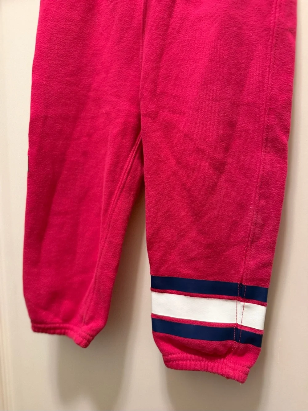 Ralph Lauren Hot Pink Fleece Joggers with Side Logo